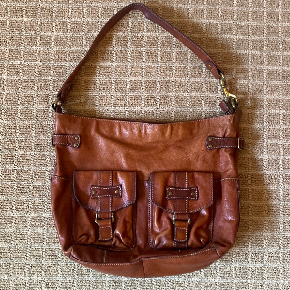 Fossil Brown Leather Shoulder Purse